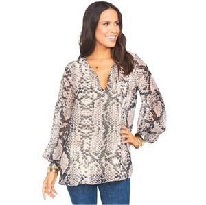 Show Me Your Mumu Snakeskin Print Blouse / Tunic Top – Size S – EUC